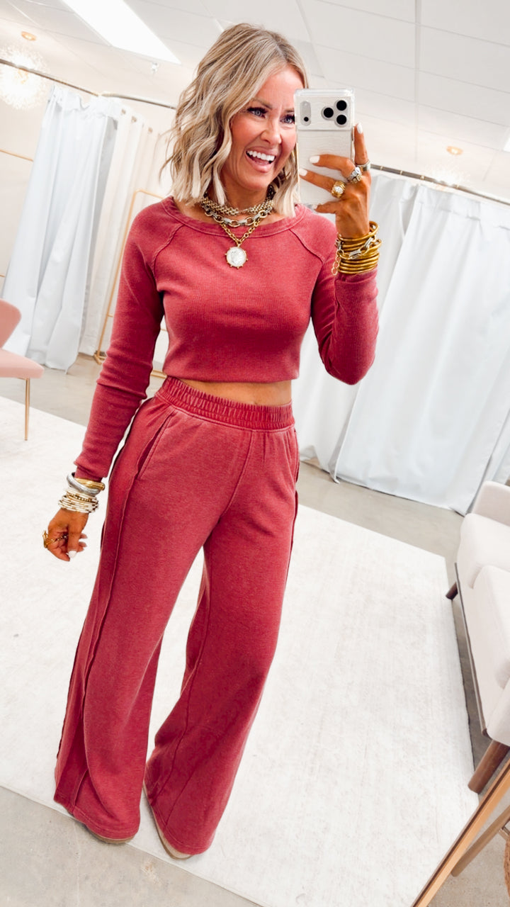 The Arabella Two Piece Set-Garnet