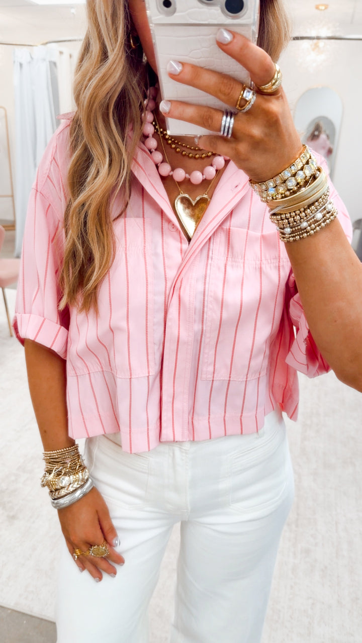 Bryn Crop Top-Pink