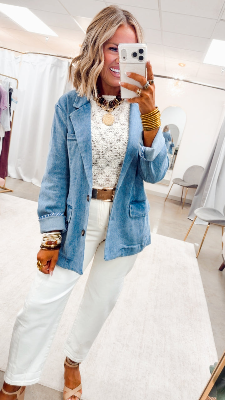 The Aria Floral Crochet Top-Cream