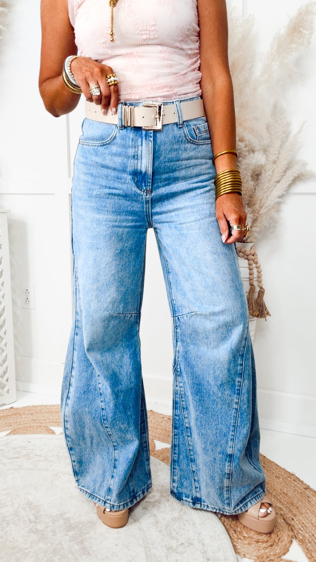 The Callen Wide Leg Panel Jeans