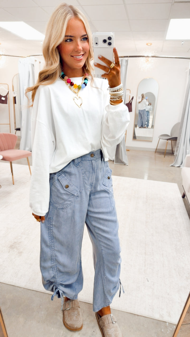 The She’s a Staple Long Sleeve Tee-White