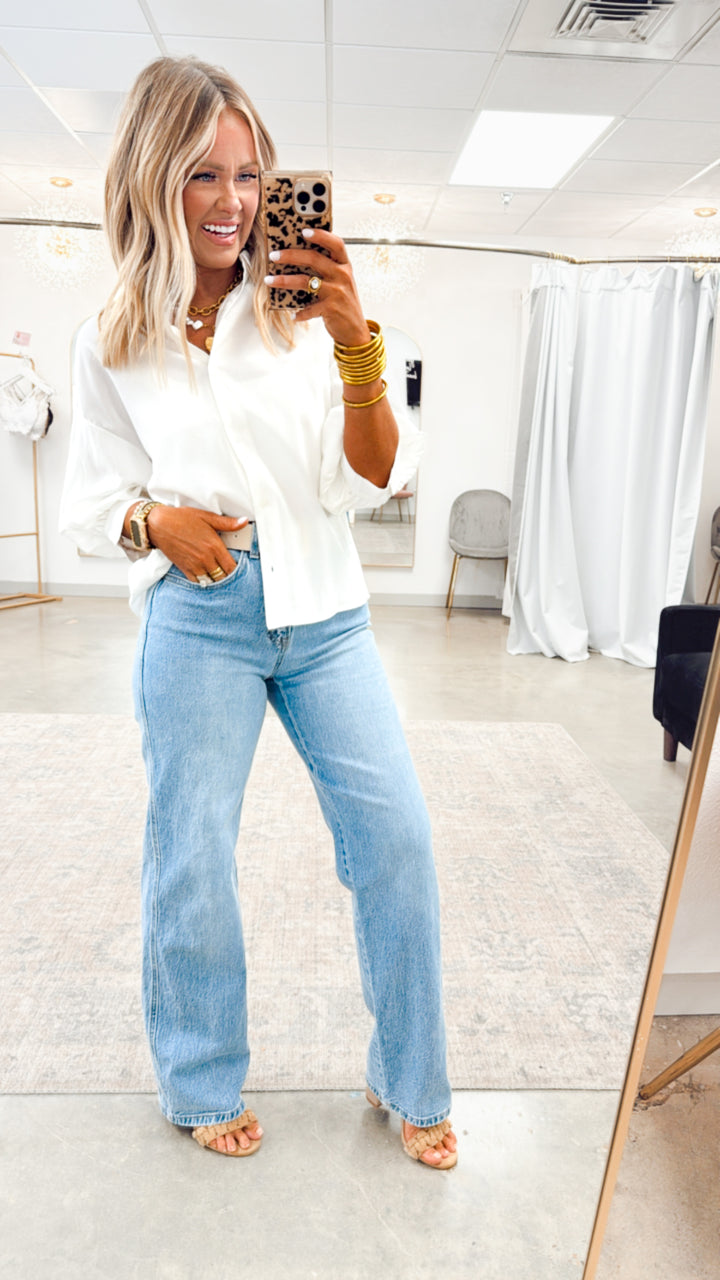 The Ava Puff Sleeve Blouse-White