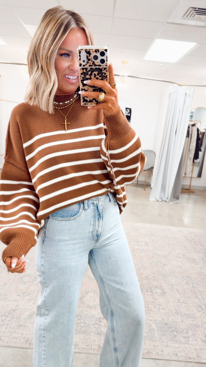 The Camel Stripe Pullover
