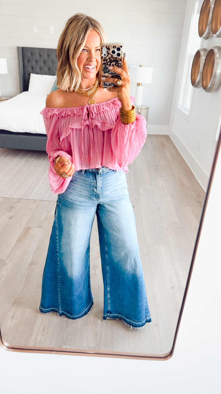 The Daisy Drift Blouse-Pink