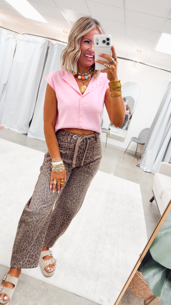Leopard Slouchy Barrel Jean