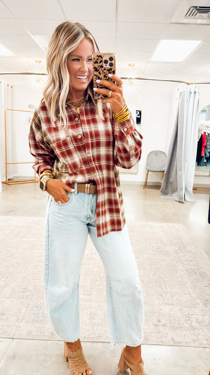 Harvest Plaid Flannel Top