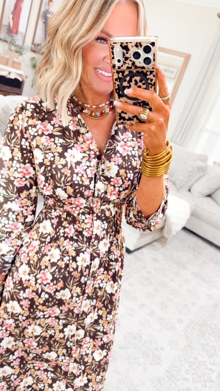 Fall Petal Midi Dress