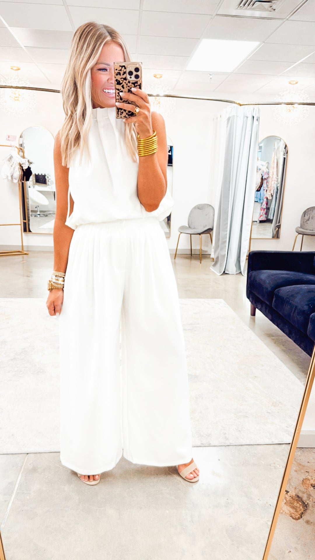 Evie Sleeveless Blouse-White