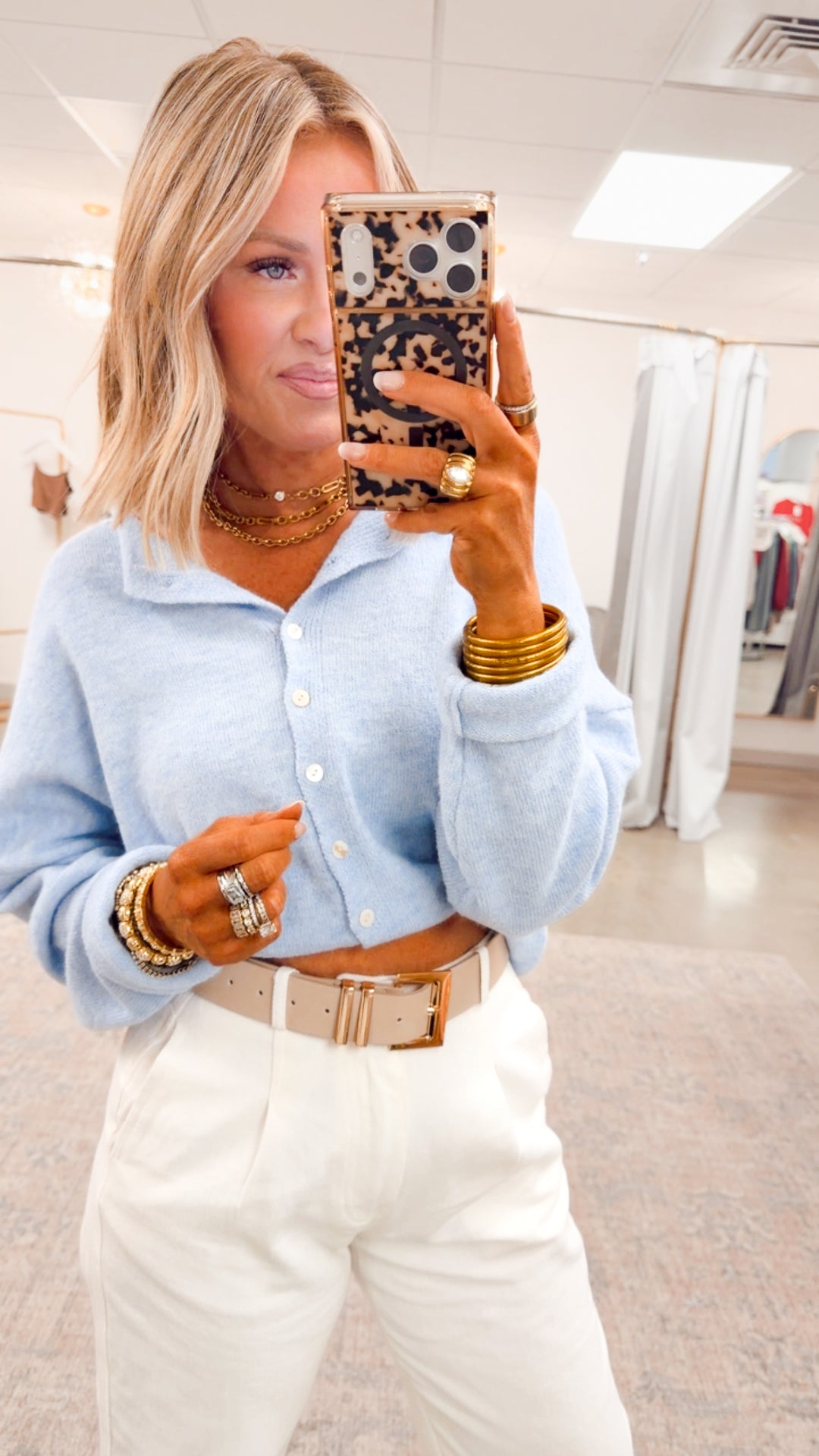 Seaside Stroll Cardigan-Sky Blue