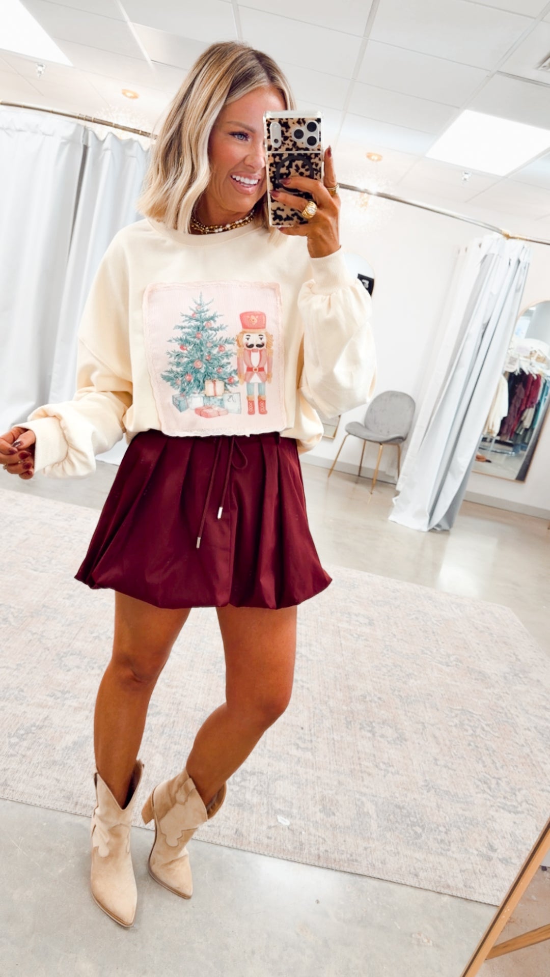 Corduroy Patch Christmas Sweatshirt