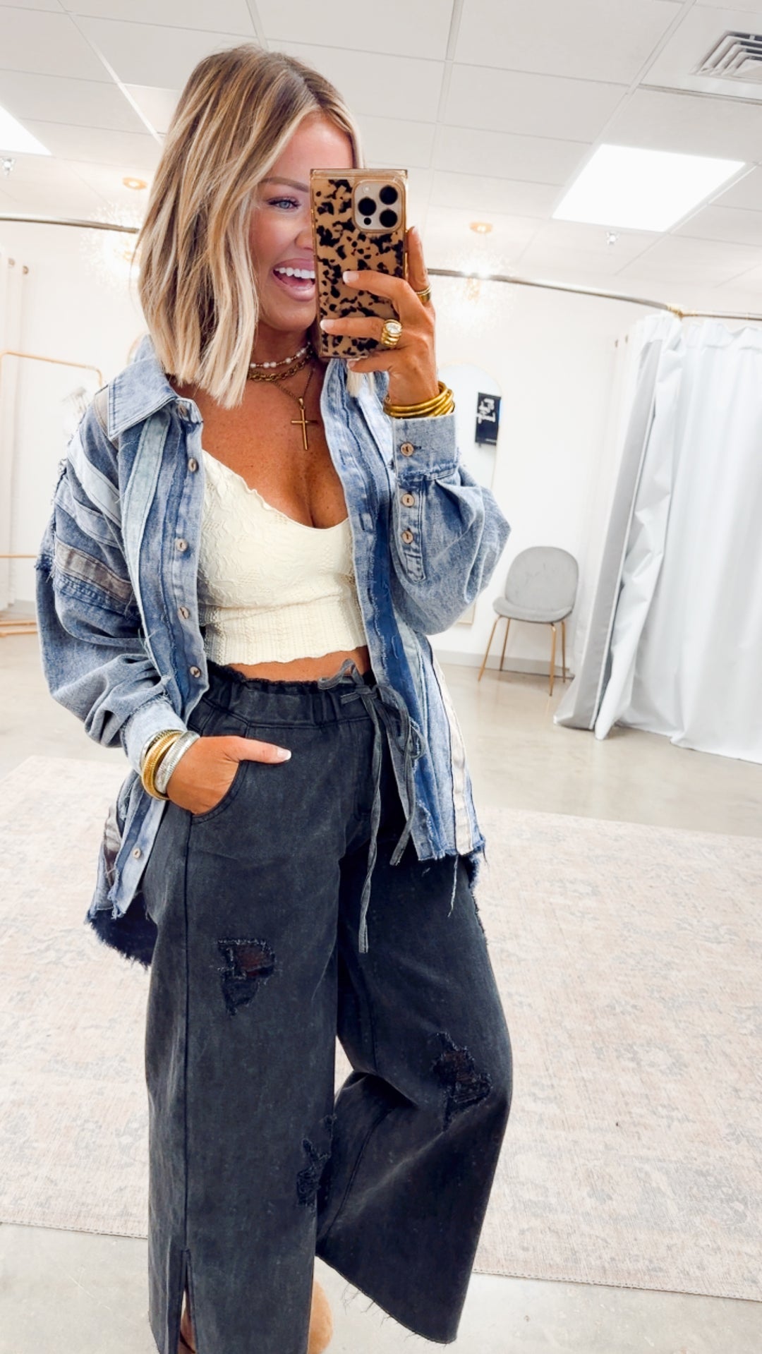 Denim Patchwork Shacket