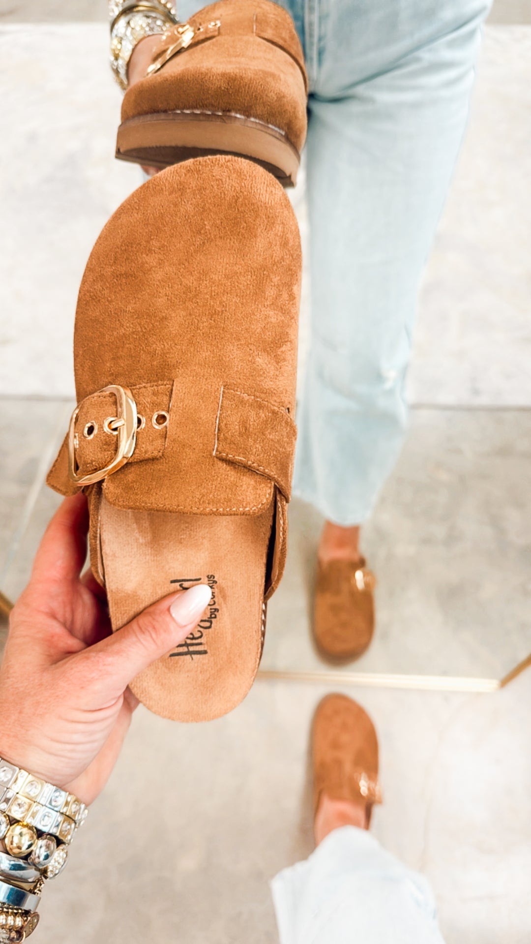 Corkys Daydream Clogs-Tobacco Faux Suede