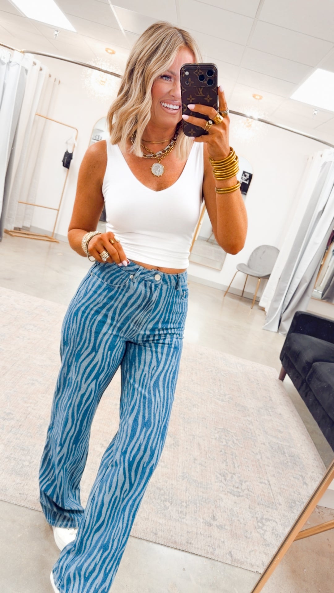 Soft Touch V-Neck Crop Tank-White