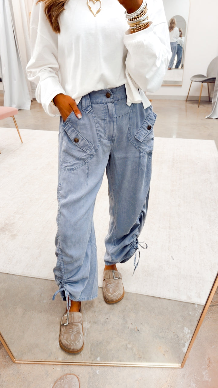 The Outlander Cargo Pants-Denim Blue