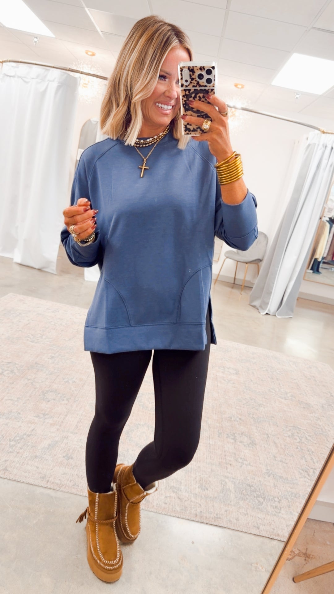 The Split Edge Pullover-Blue Indigo