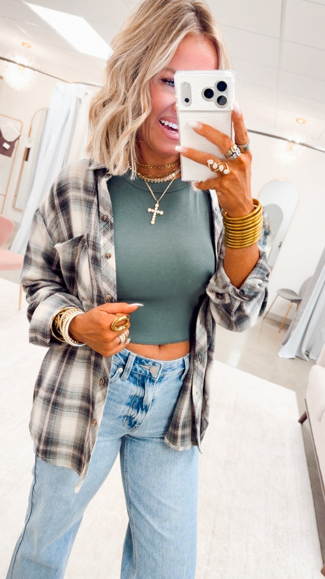 Petalwood Flannel Top