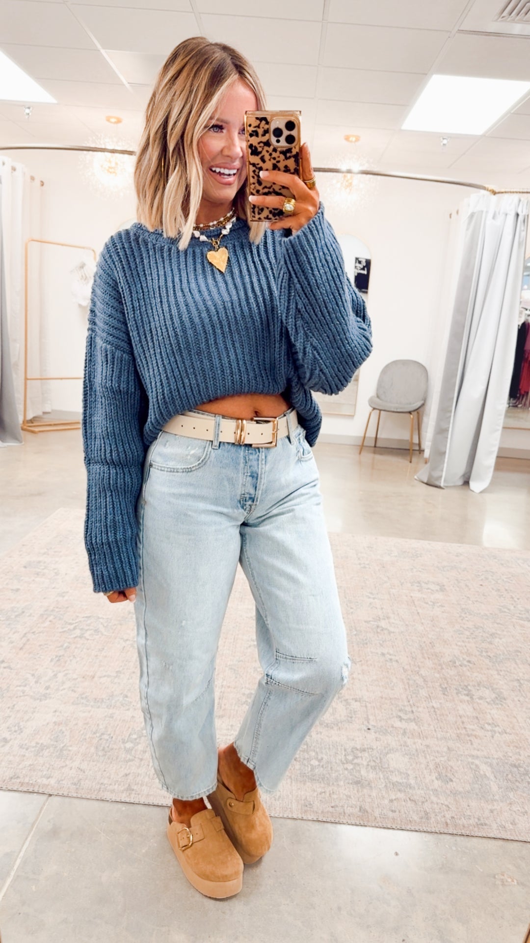Simple & Sweet Boat Neck Sweater-Dusty Blue
