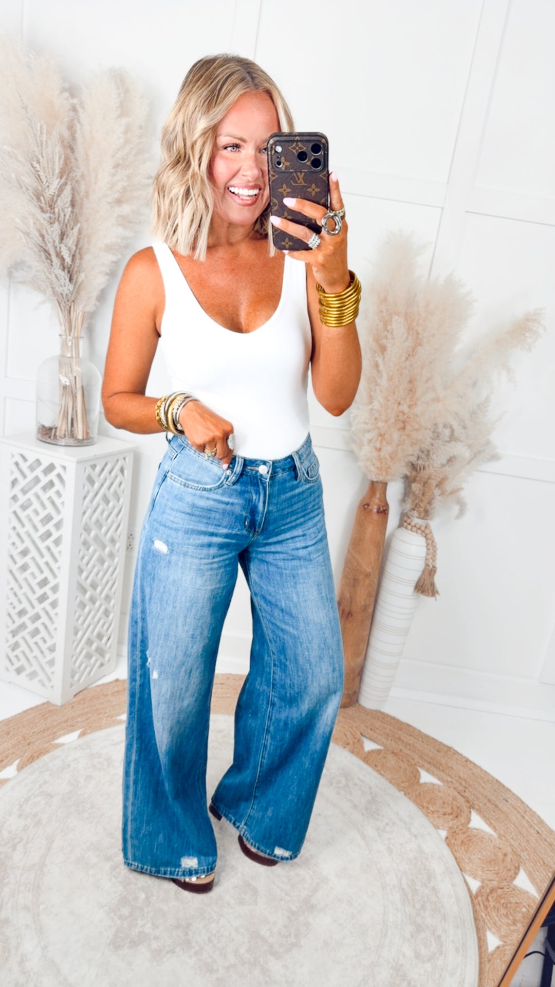 Bare Essentials V-Neck Bodysuit-White