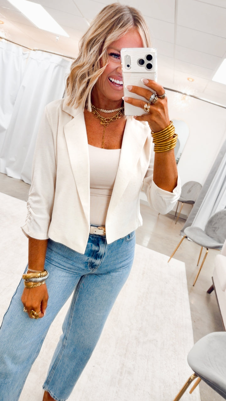 The Linen Theory Blazer-Natural