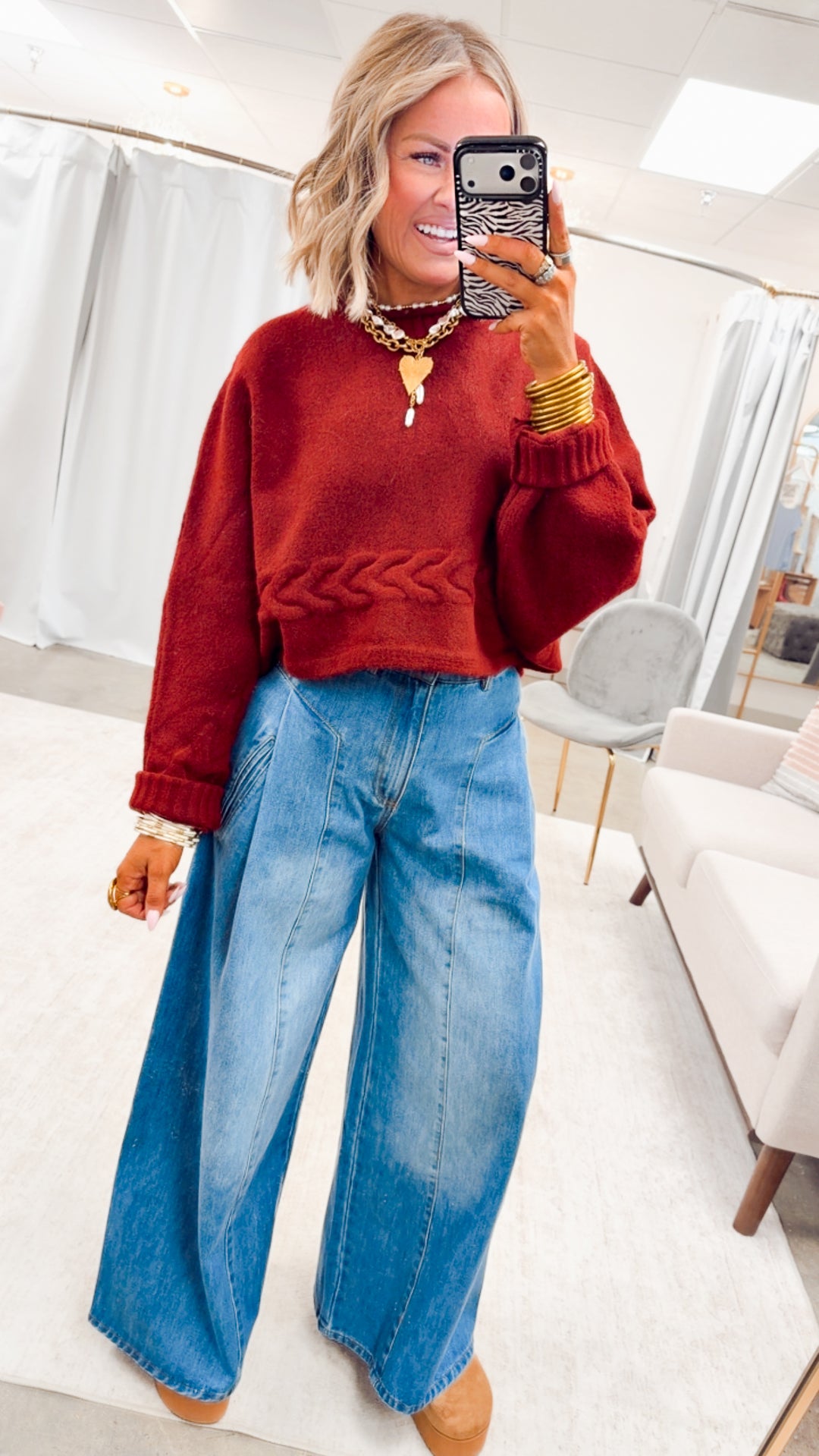 The Beckham Pleated Wide Leg Jean-Light Denim