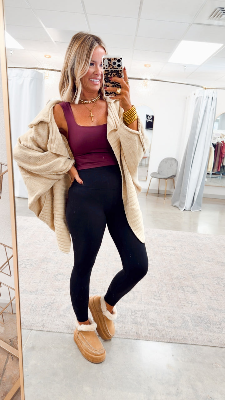 Amelia Drape Cardigan-Cream Beige