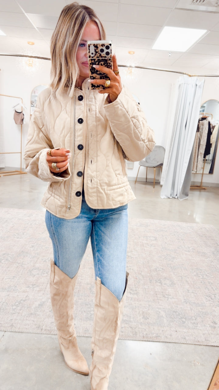 The Chalet Peplum Jacket-Beige