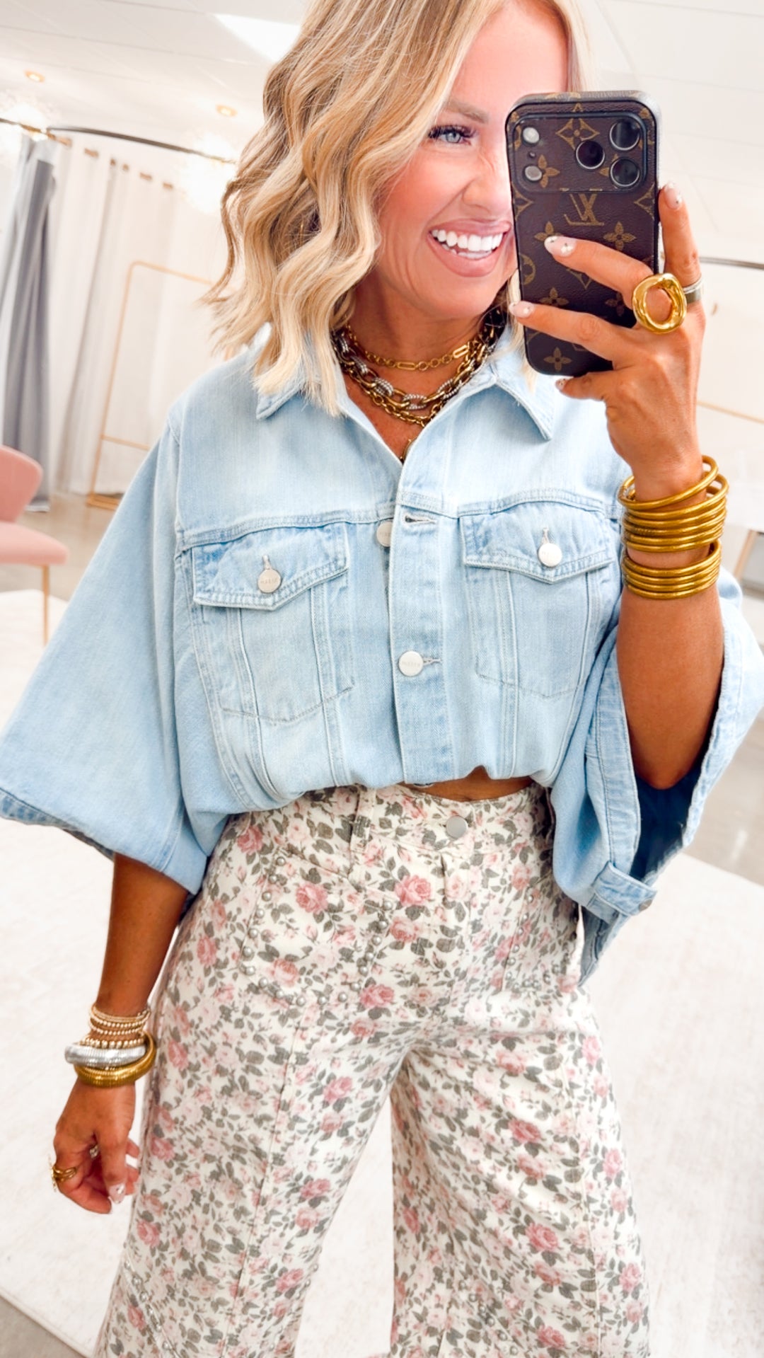 The Presley Stud Wide Leg Pants- Floral