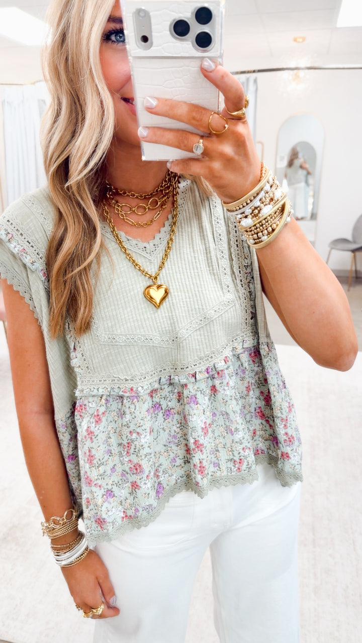 The Whispering Willow Top-Powder Sage