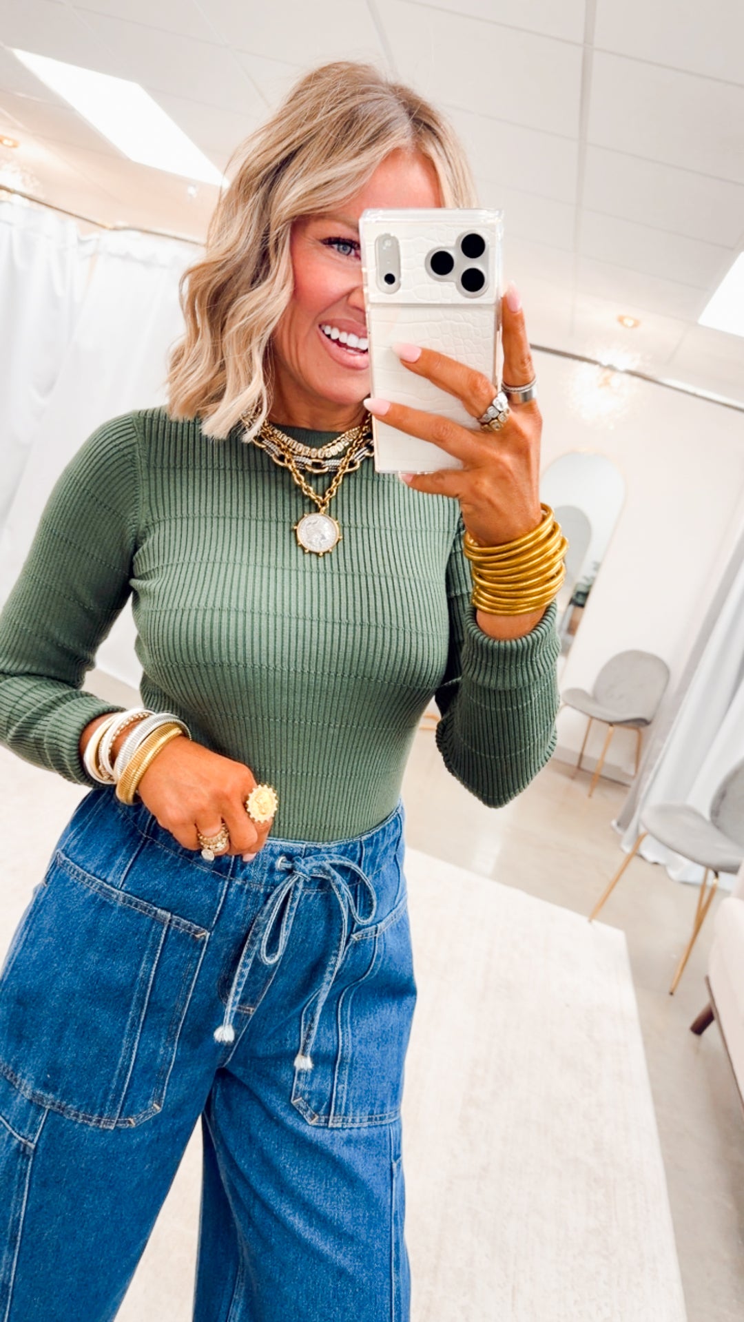 The Pretty Lines Sweater-Moss