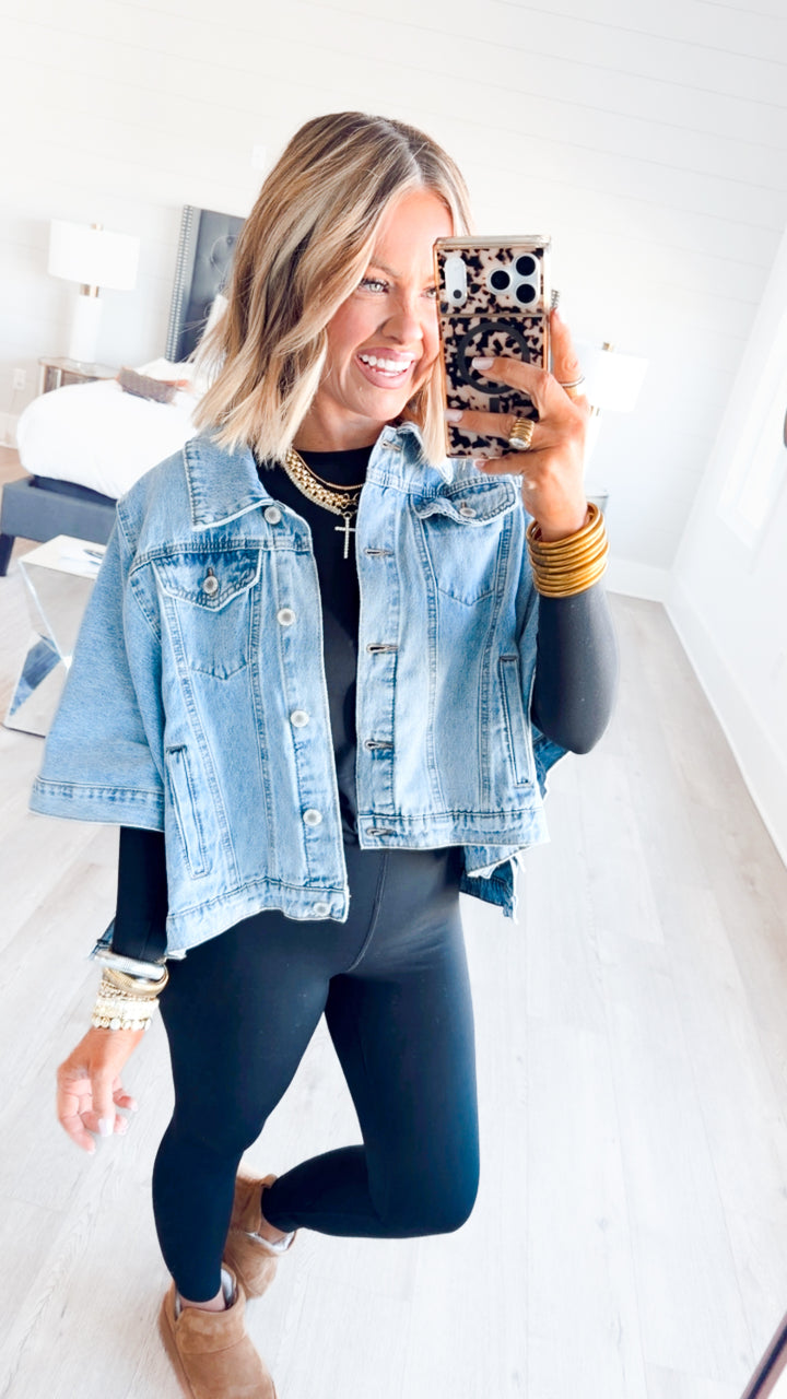 Sophie Denim Poncho Jacket