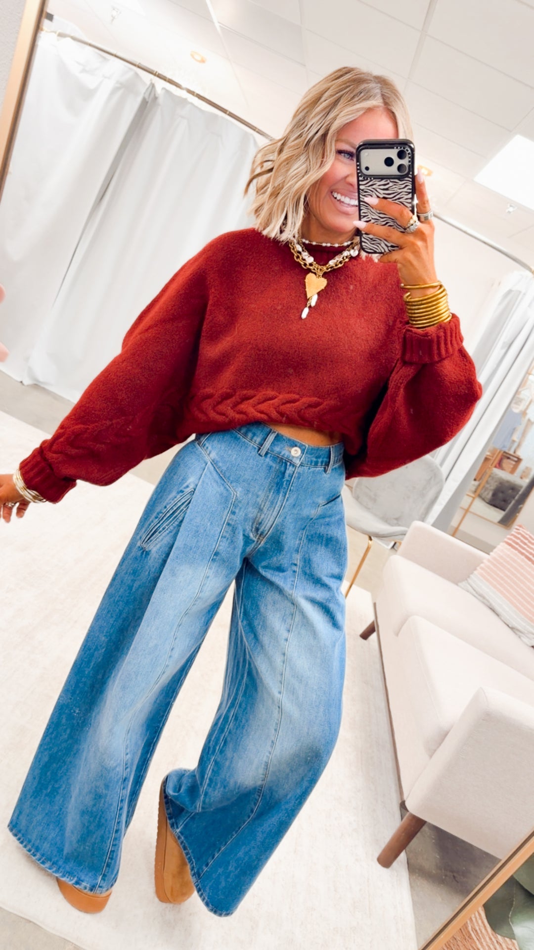 The Beckham Pleated Wide Leg Jean-Light Denim