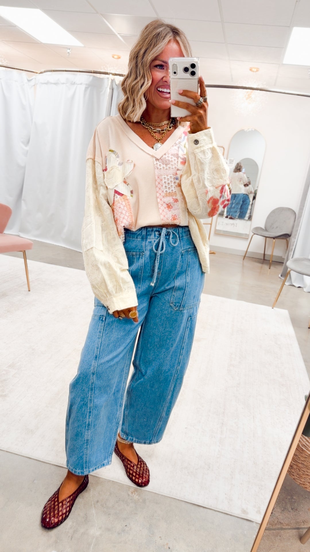 The Flower Child Top-Almond