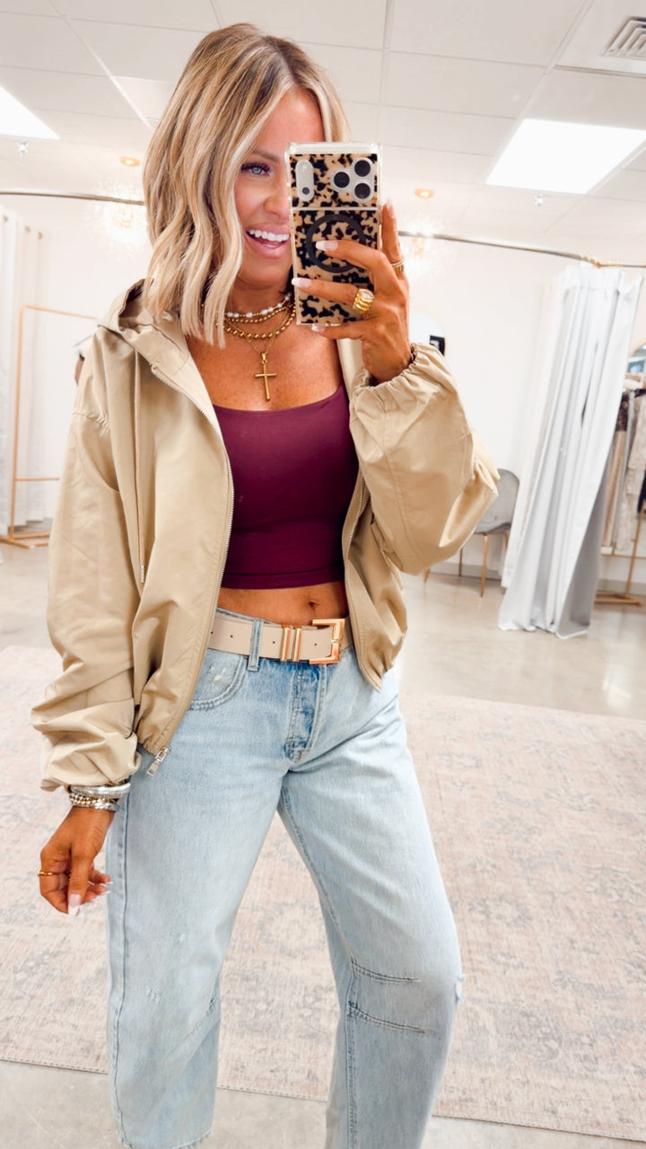 The Ace Hooded Jacket-Taupe