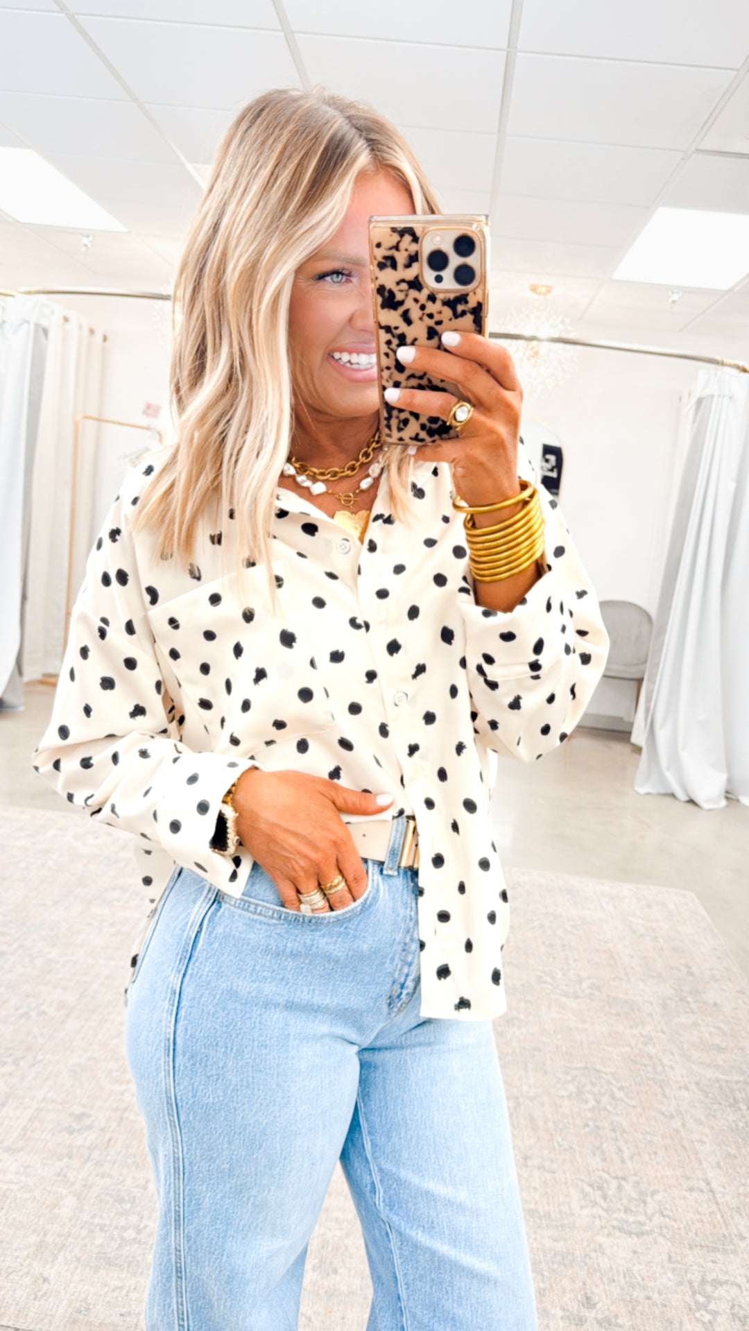 Classic Polka Dot Blouse