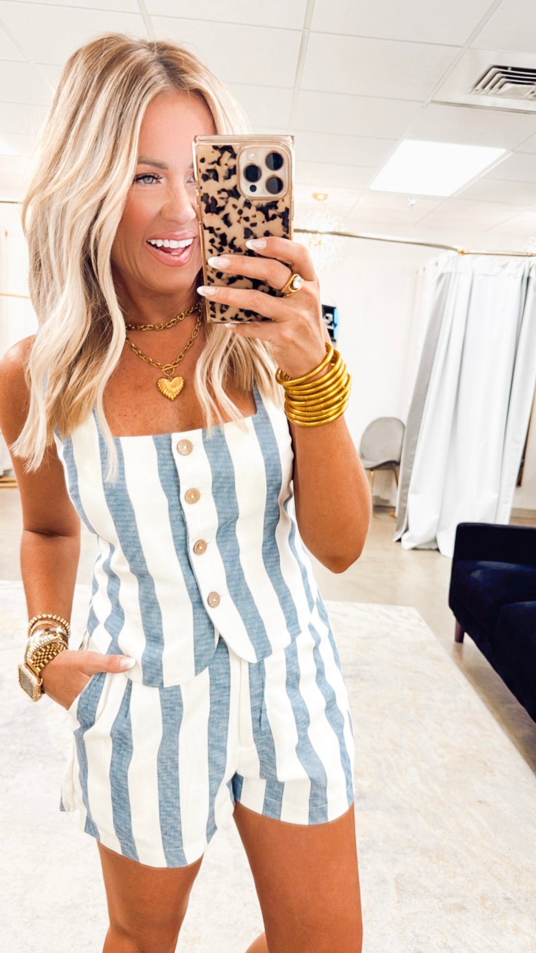 The Stripe Linen Blend Set