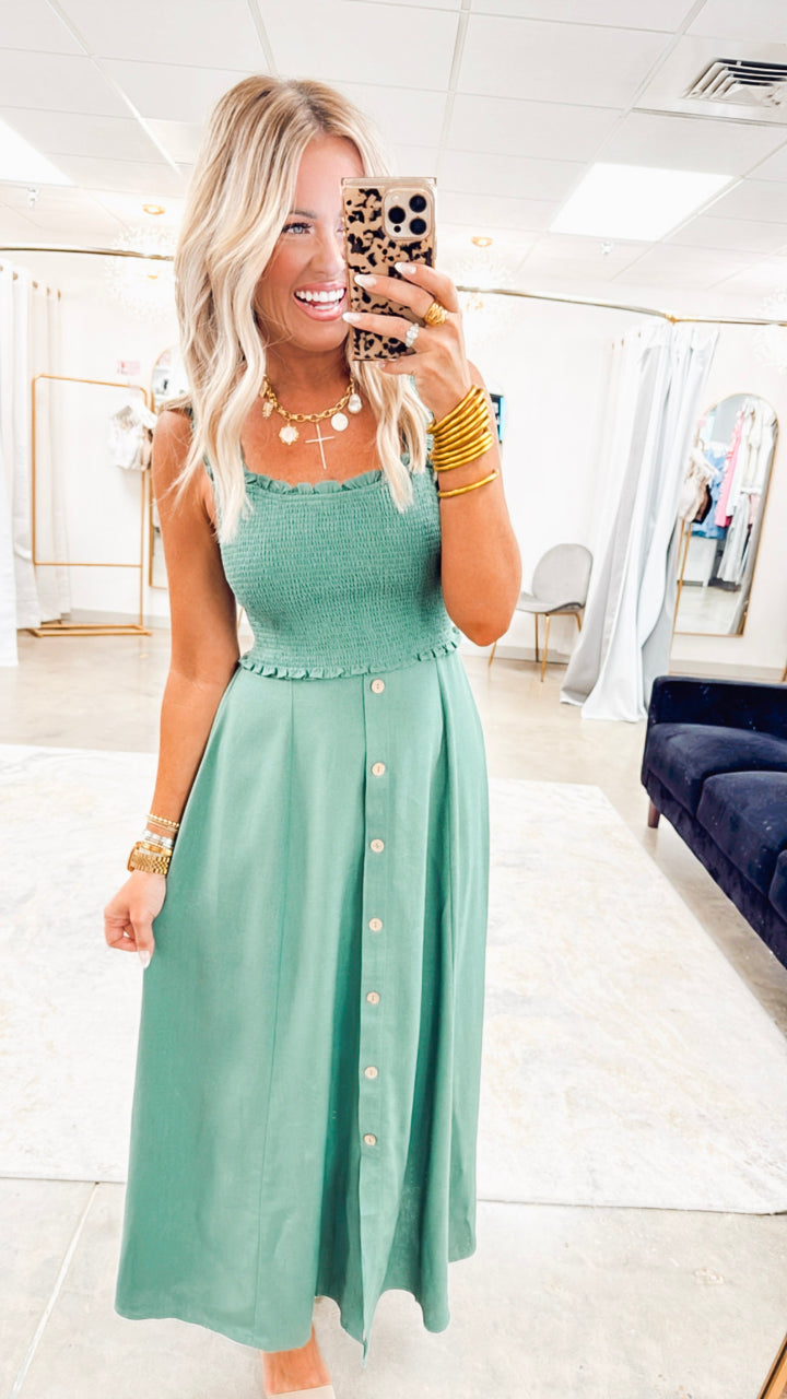 The Clara Smocked Midi Dress
