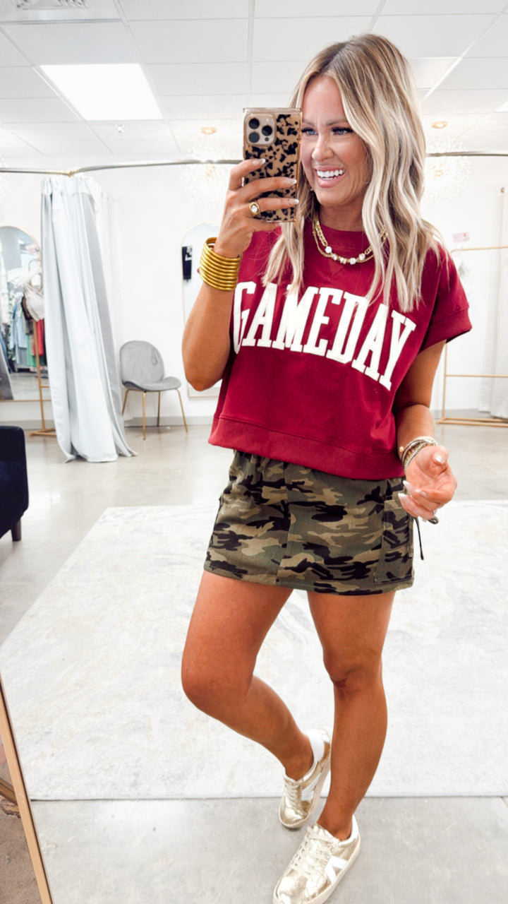 The Gameday Cropped Sweat Tee