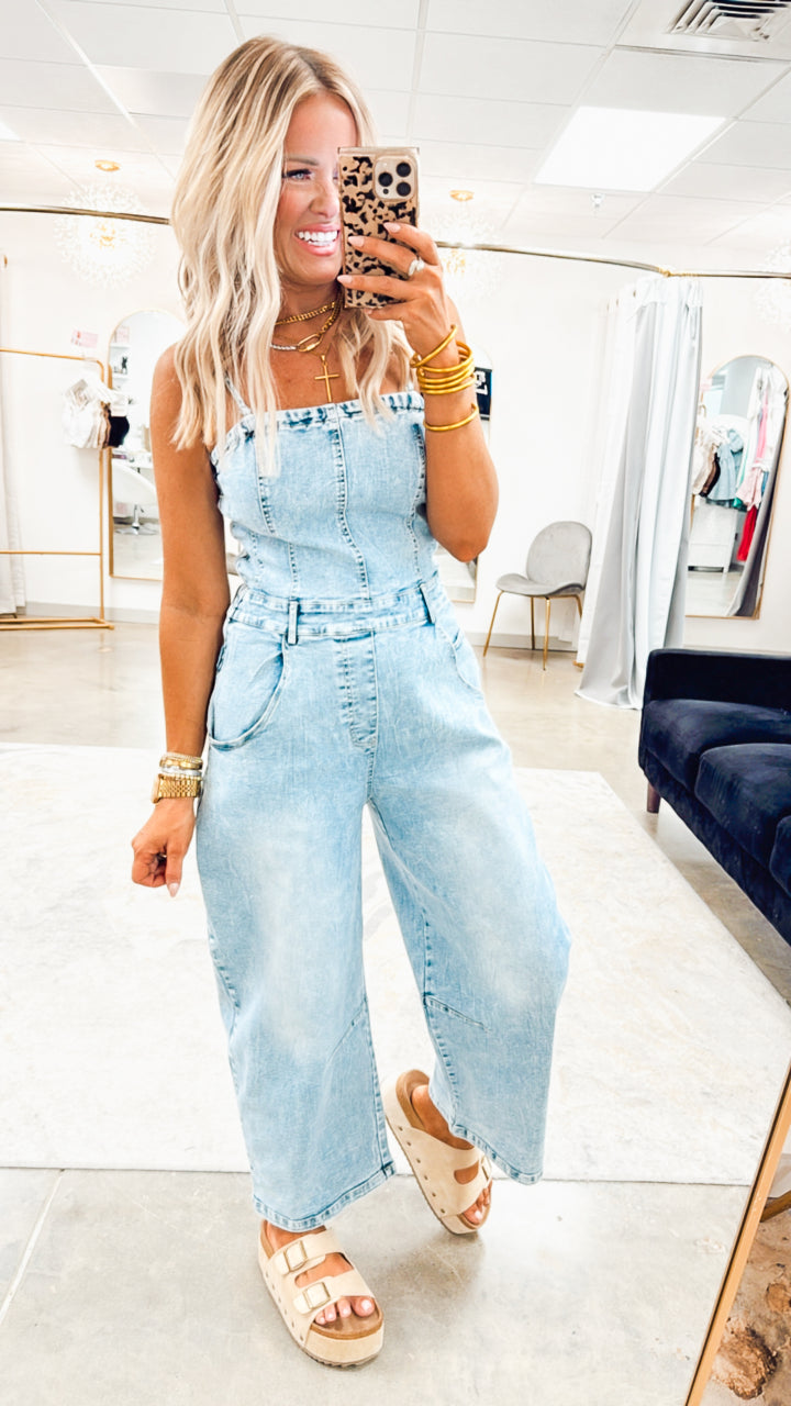 The Remi Washed Denim Jumpsuit