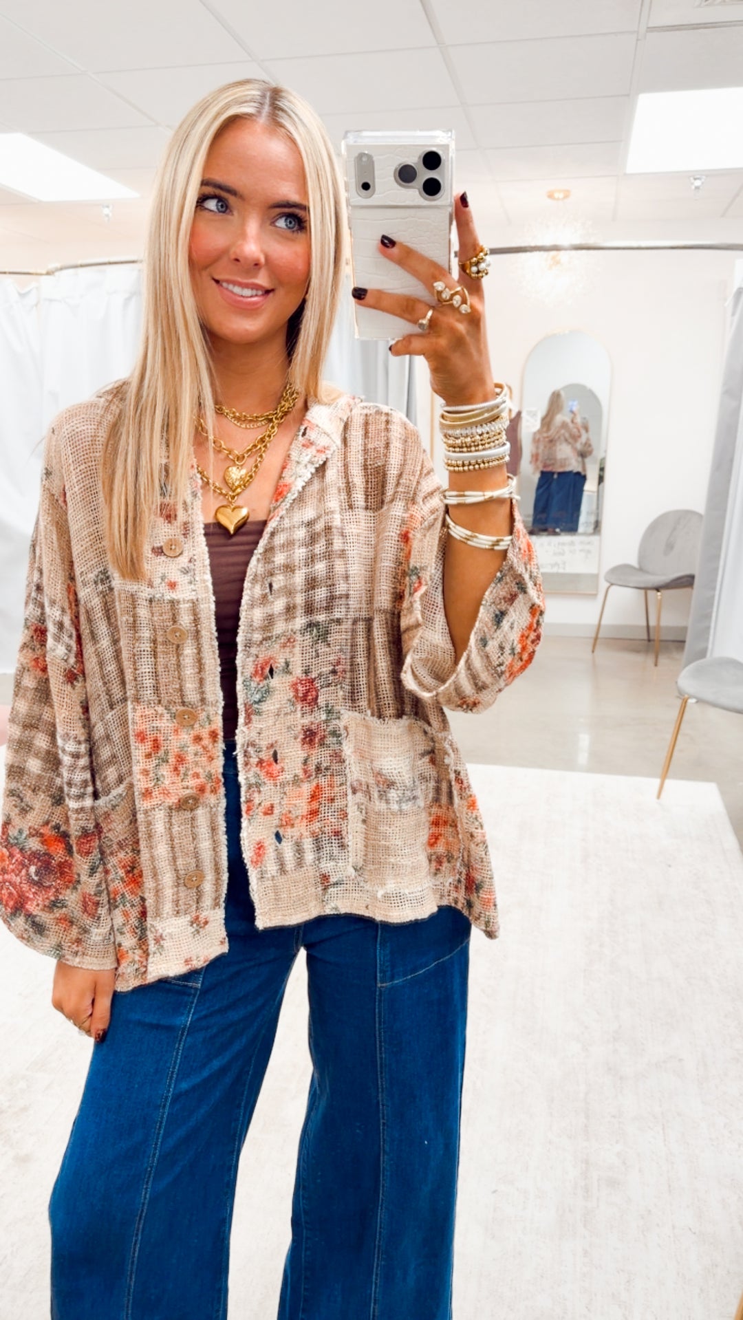 The Monet Hoodie Jacket Top-Mocha