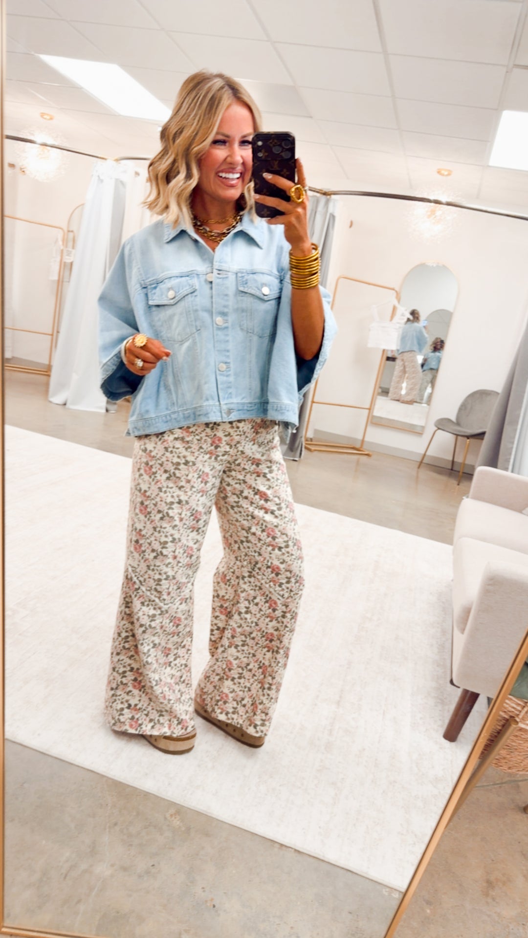 The Presley Stud Wide Leg Pants- Floral
