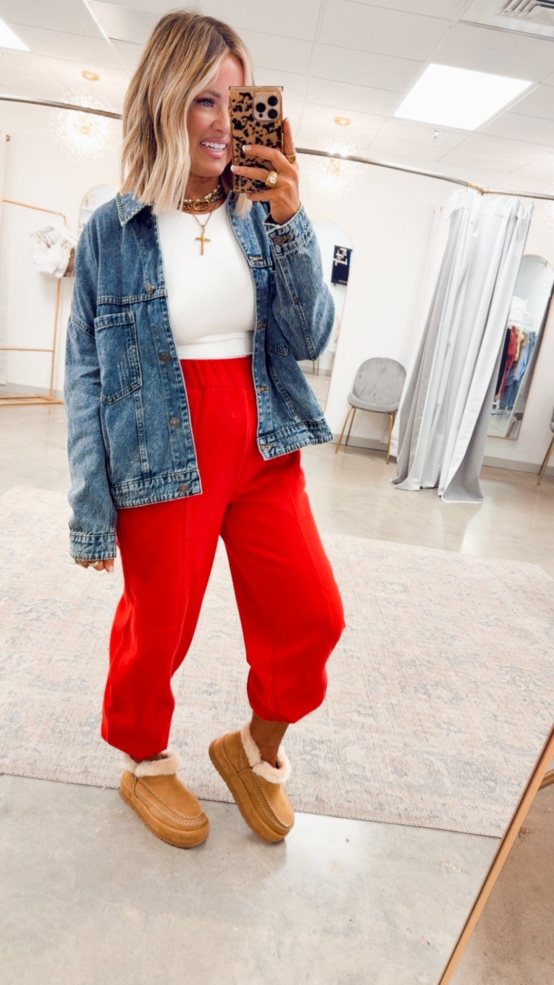 Easy Breeze Jogger Pants-Red