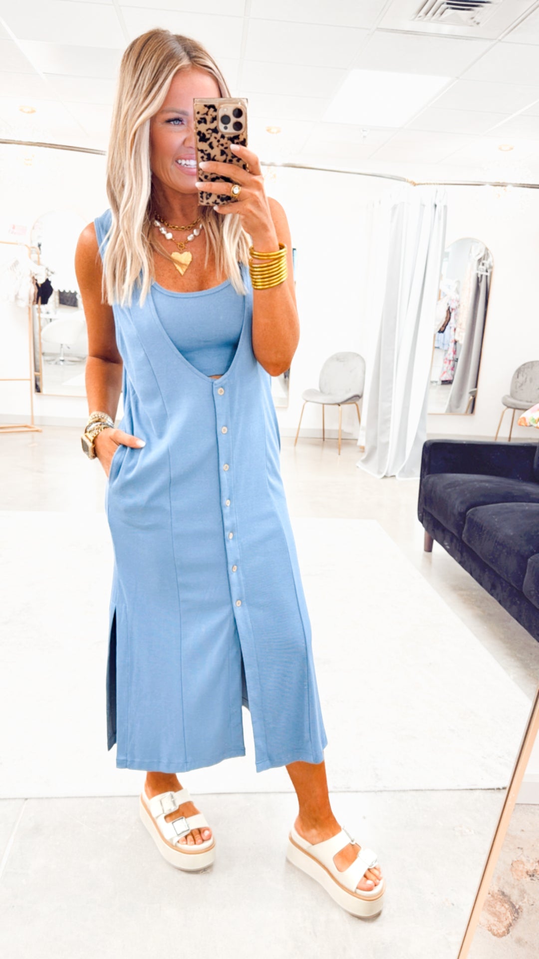 Bailey Bralette & Midi Dress- Blue