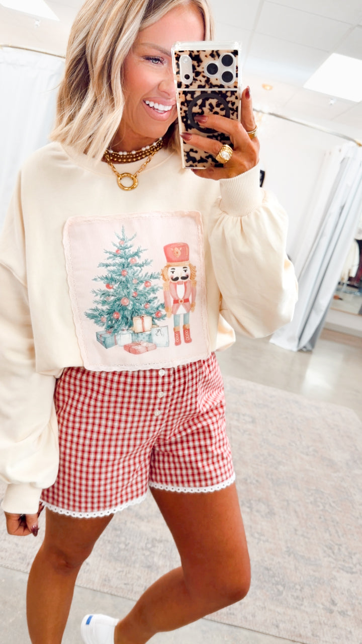 Corduroy Patch Christmas Sweatshirt