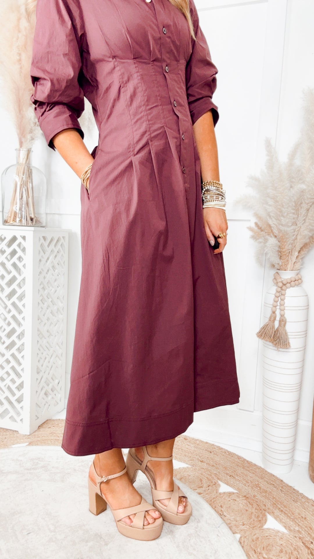 The Saint Claire Dress-Bordeaux