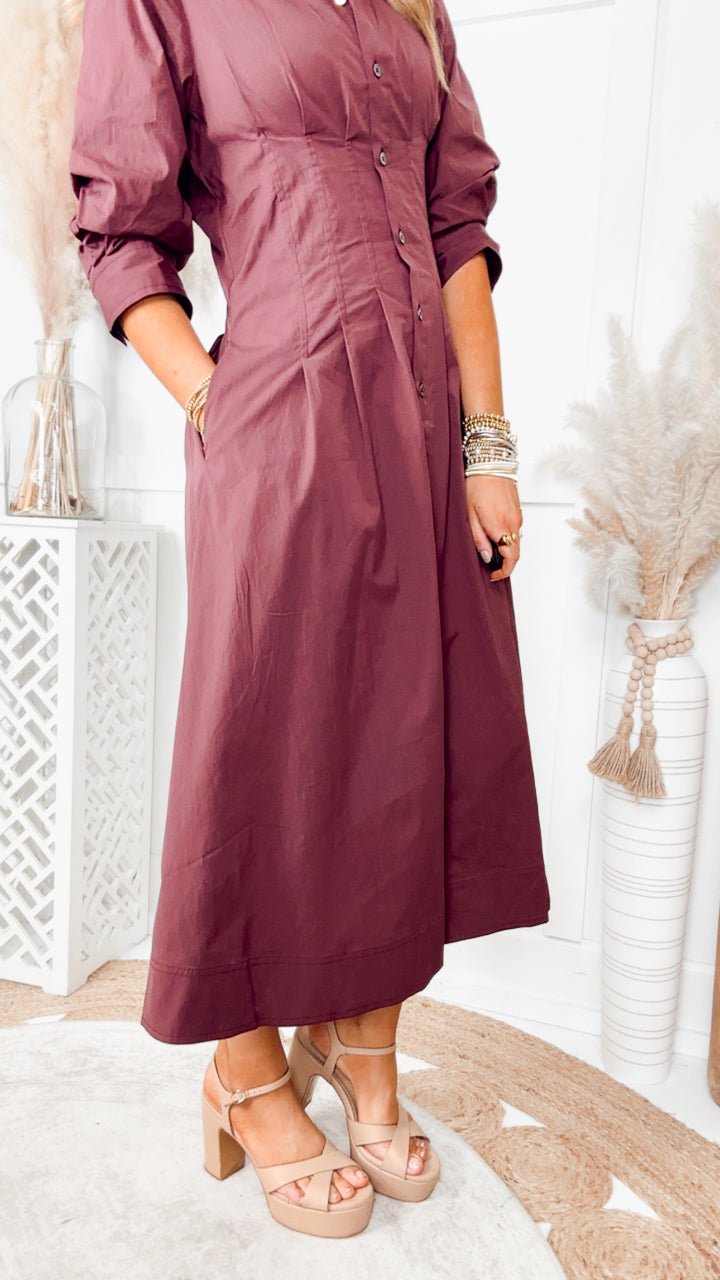 The Saint Claire Dress-Bordeaux