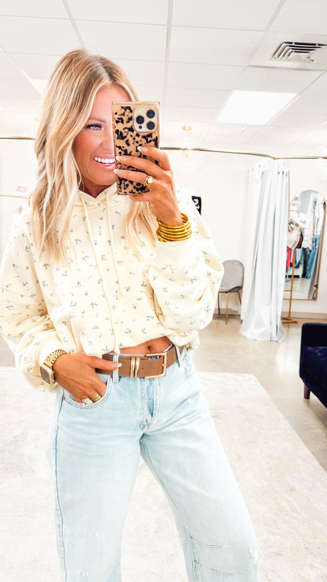 Floral French Terry Hoodie