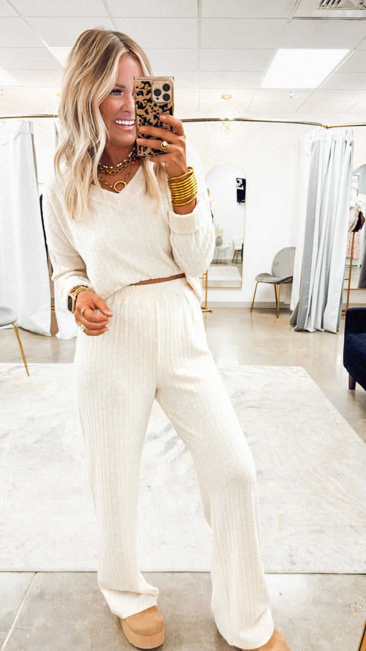 Maxine Lounge Set-Cream