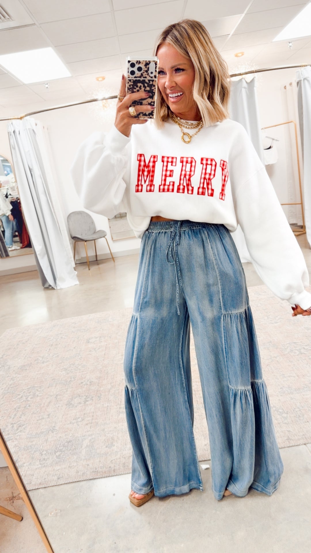 Cascade Denim Wide Leg Pants