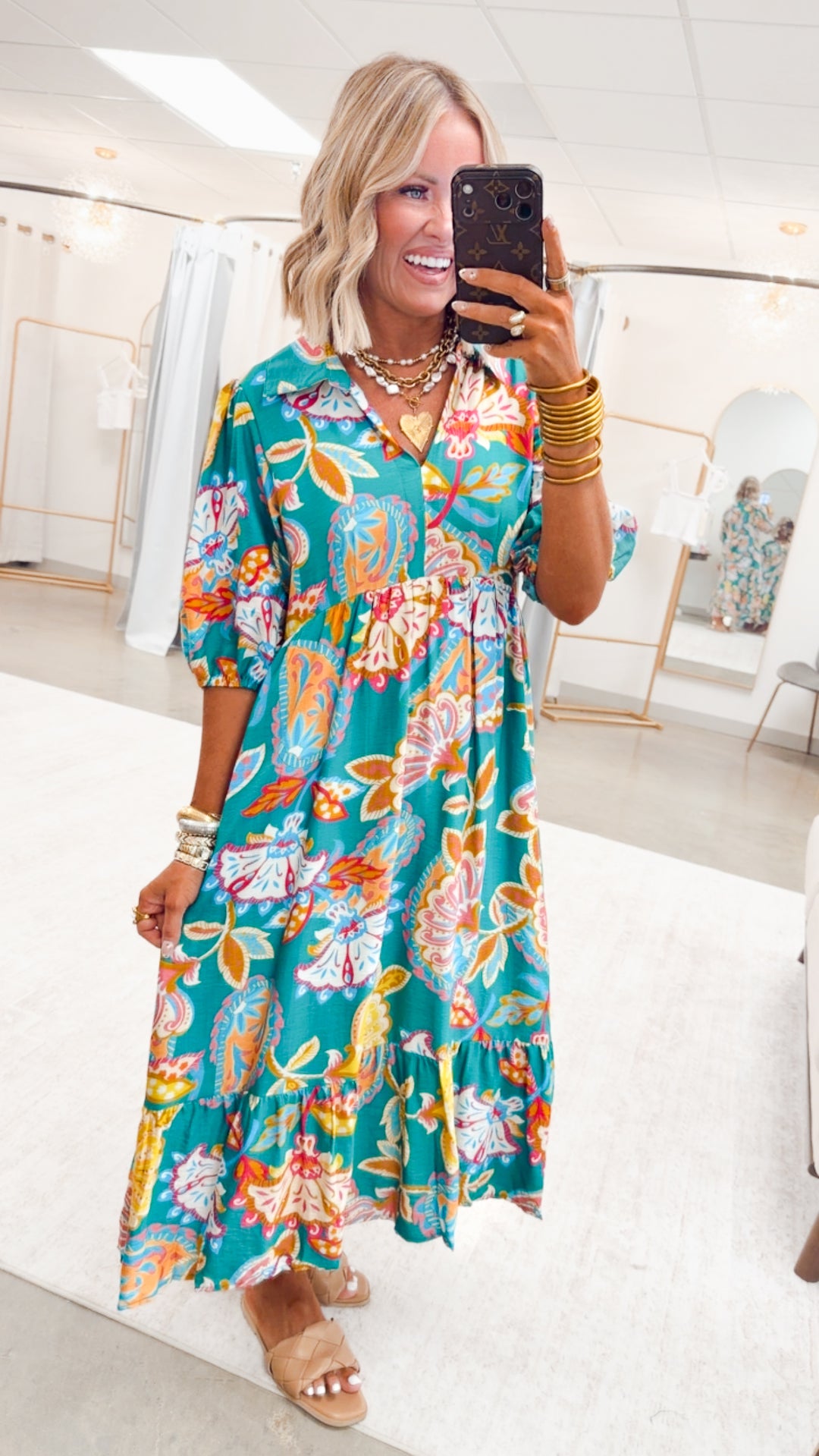 The Vespera Paisley Midi Dress