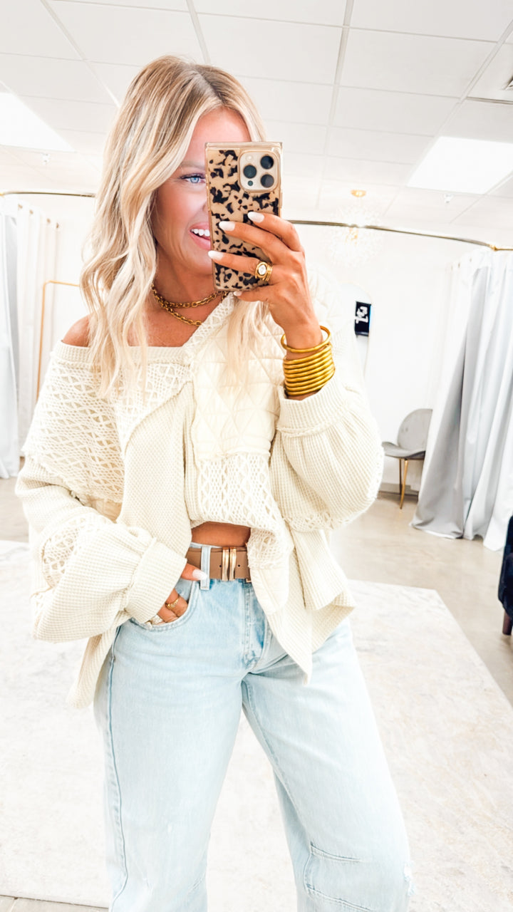 Indie Stitch Top-Oatmeal